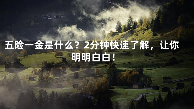 五险一金是什么？2分钟快速了解，让你明明白白！