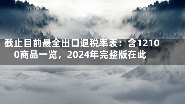 截止目前最全出口退税率表：含12100商品一览，2024年完整版在此