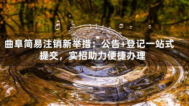曲阜简易注销新举措：公告+登记一站式提交，实招助力便捷办理