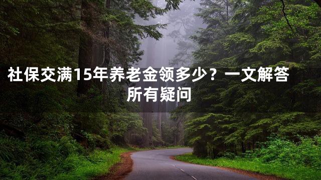 社保交满15年养老金领多少？一文解答所有疑问