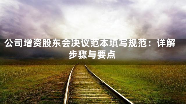 公司增资股东会决议范本填写规范：详解步骤与要点