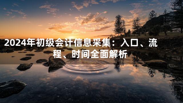 2024年初级会计信息采集：入口、流程、时间全面解析