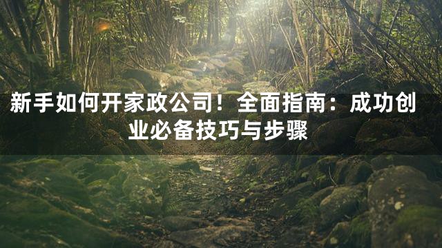 新手如何开家政公司！全面指南：成功创业必备技巧与步骤