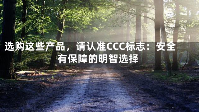 选购这些产品，请认准CCC标志：安全有保障的明智选择