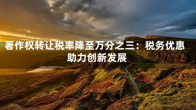 著作权转让税率降至万分之三：税务优惠助力创新发展