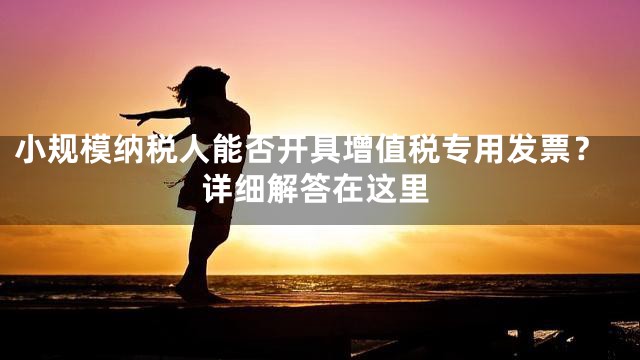 小规模纳税人能否开具增值税专用发票？详细解答在这里