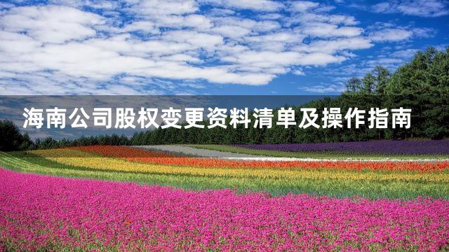 海南公司股权变更资料清单及操作指南