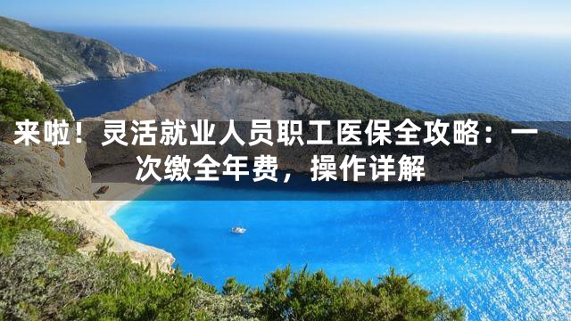 来啦！灵活就业人员职工医保全攻略：一次缴全年费，操作详解