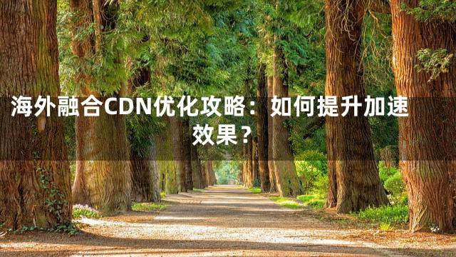 海外融合CDN优化攻略：如何提升加速效果？
