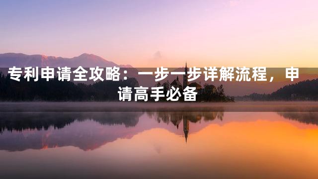 专利申请全攻略：一步一步详解流程，申请高手必备