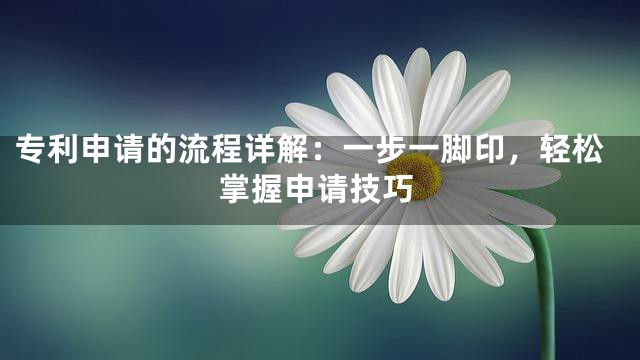 专利申请的流程详解：一步一脚印，轻松掌握申请技巧