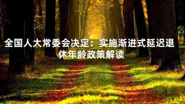 全国人大常委会决定：实施渐进式延迟退休年龄政策解读