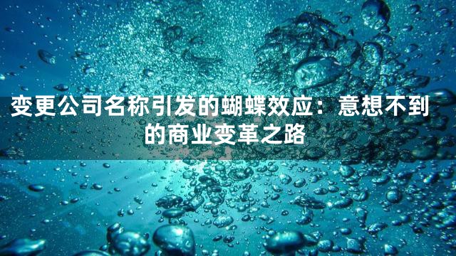 变更公司名称引发的蝴蝶效应：意想不到的商业变革之路