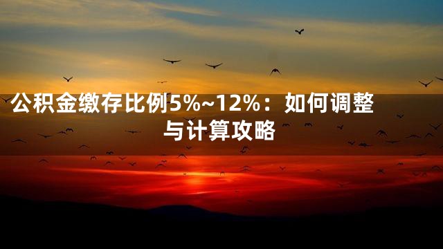 公积金缴存比例5%~12%：如何调整与计算攻略