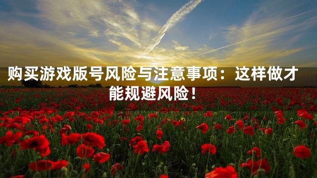 购买游戏版号风险与注意事项：这样做才能规避风险！