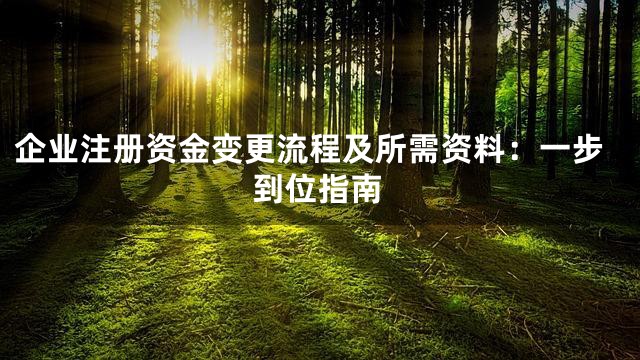 企业注册资金变更流程及所需资料：一步到位指南