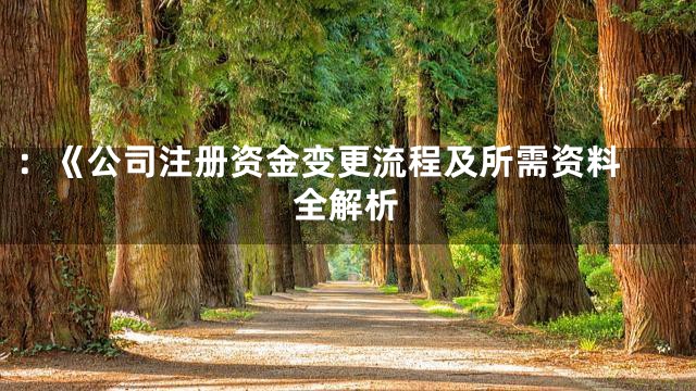 ：《
公司注册资金变更流程及所需资料全解析