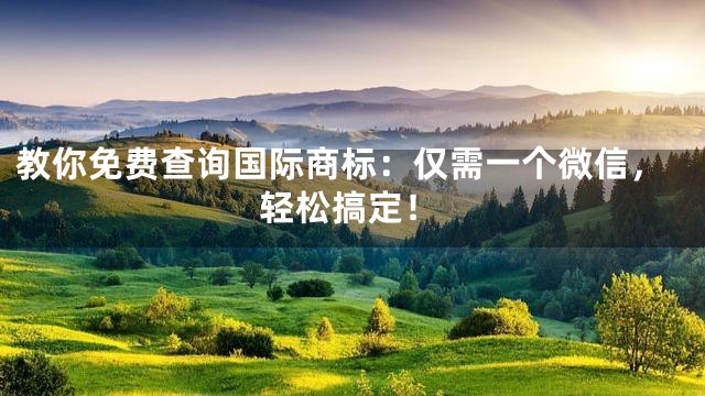 教你免费查询国际商标：仅需一个微信，轻松搞定！