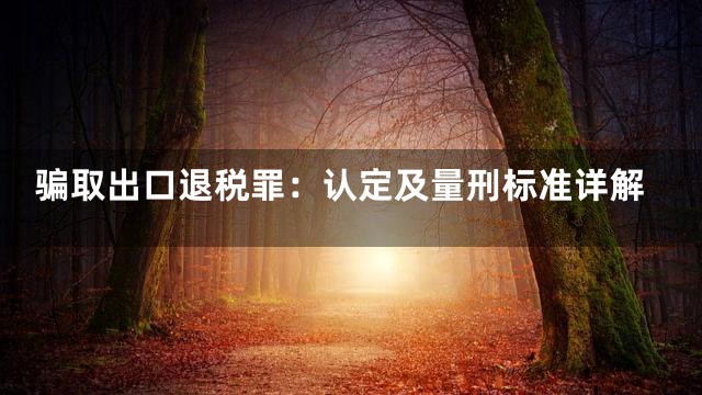 骗取出口退税罪：认定及量刑标准详解