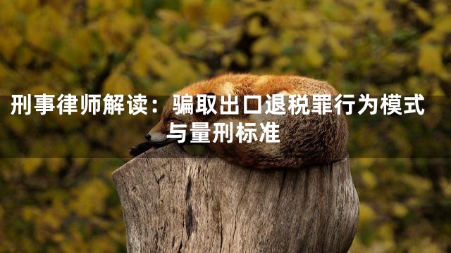 刑事律师解读：骗取出口退税罪行为模式与量刑标准