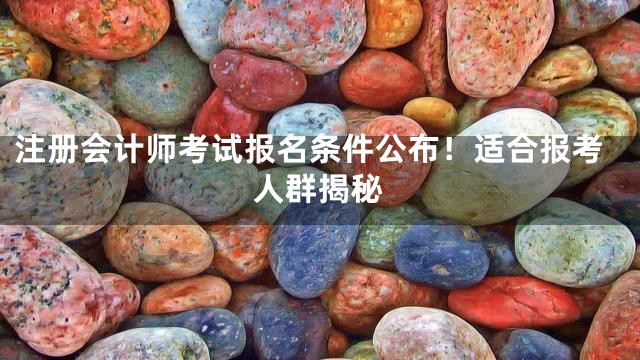 注册会计师考试报名条件公布！适合报考人群揭秘