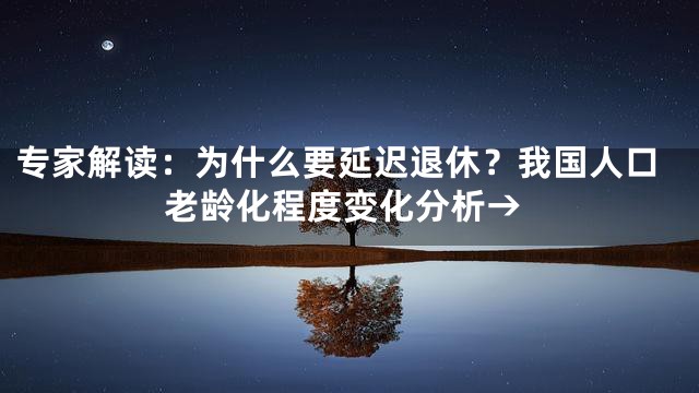 专家解读：为什么要延迟退休？我国人口老龄化程度变化分析→