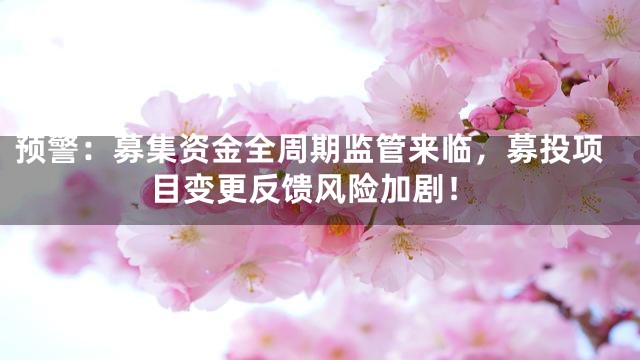 预警：募集资金全周期监管来临，募投项目变更反馈风险加剧！