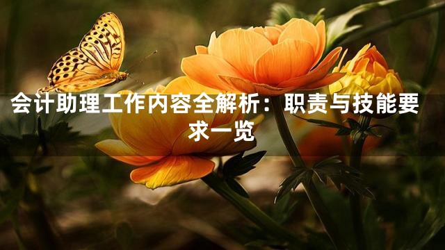 会计助理工作内容全解析：职责与技能要求一览