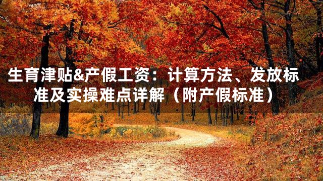 生育津贴&产假工资：计算方法、发放标准及实操难点详解（附产假标准）
