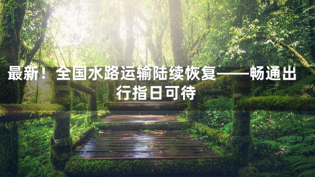 最新！全国水路运输陆续恢复——畅通出行指日可待
