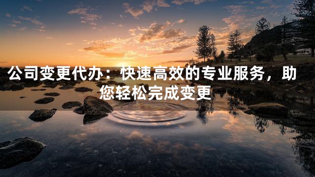 公司变更代办：快速高效的专业服务，助您轻松完成变更