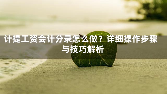 计提工资会计分录怎么做？详细操作步骤与技巧解析