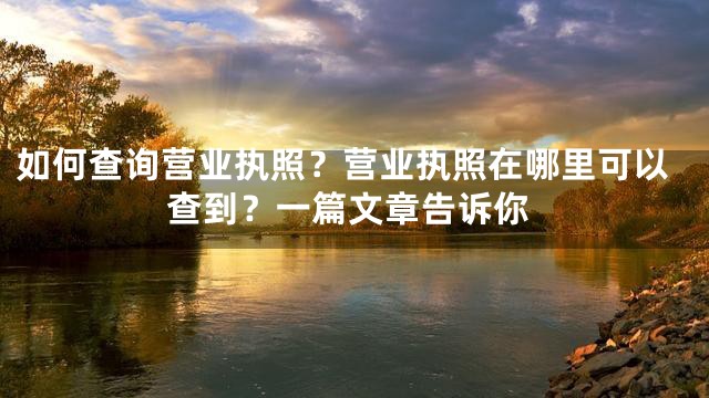如何查询营业执照？营业执照在哪里可以查到？一篇文章告诉你