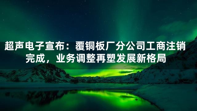 超声电子宣布：覆铜板厂分公司工商注销完成，业务调整再塑发展新格局