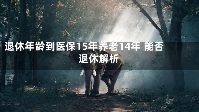 退休年龄到医保15年养老14年 能否退休解析