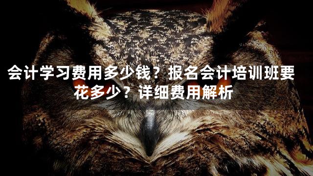 会计学习费用多少钱？报名会计培训班要花多少？详细费用解析