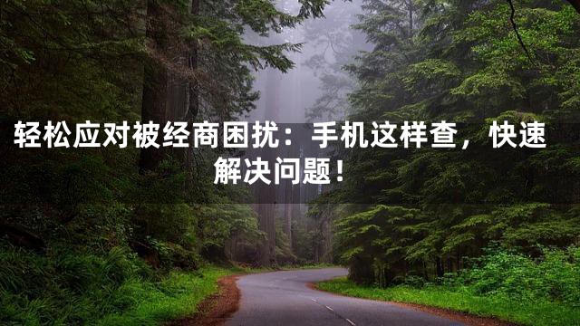 轻松应对被经商困扰：手机这样查，快速解决问题！