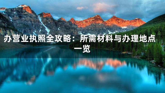 办营业执照全攻略：所需材料与办理地点一览