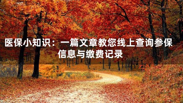 医保小知识：一篇文章教您线上查询参保信息与缴费记录