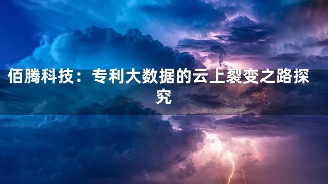 佰腾科技：专利大数据的云上裂变之路探究