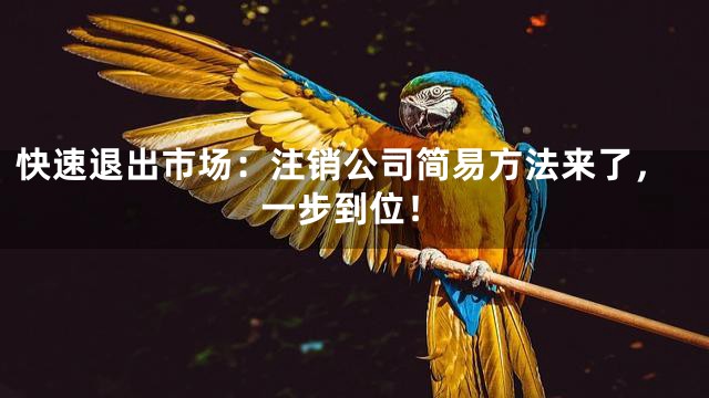 快速退出市场：注销公司简易方法来了，一步到位！