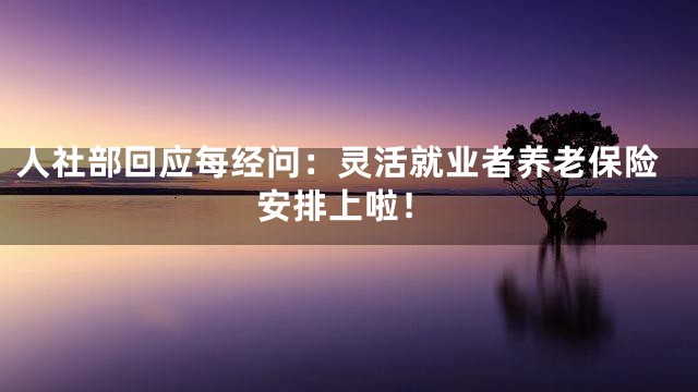 人社部回应每经问：灵活就业者养老保险安排上啦！