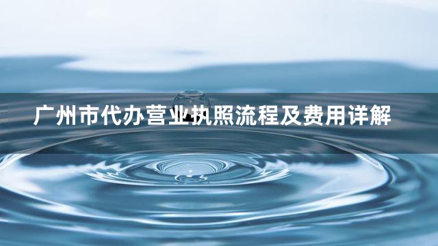 广州市代办营业执照流程及费用详解
