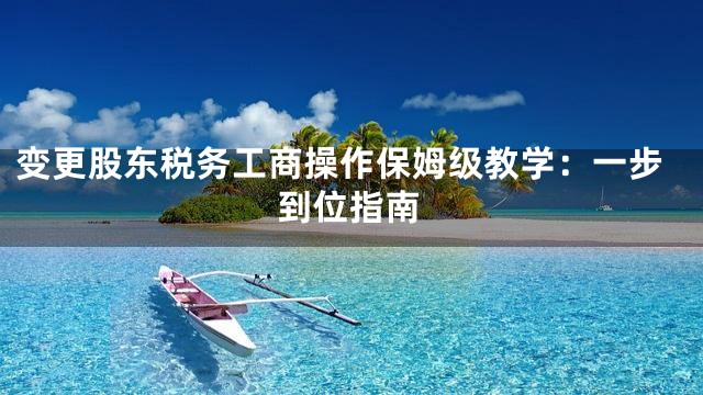 变更股东税务工商操作保姆级教学：一步到位指南