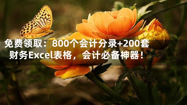 免费领取：800个会计分录+200套财务Excel表格，会计必备神器！
