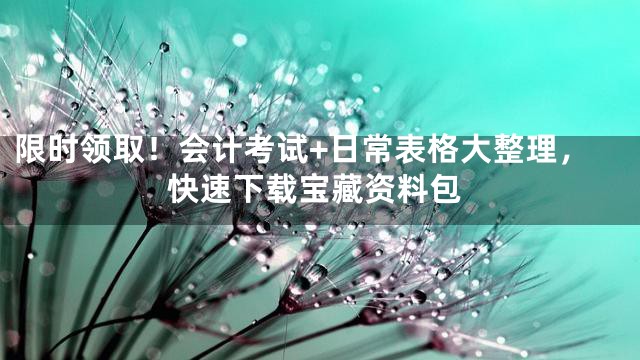 限时领取！会计考试+日常表格大整理，快速下载宝藏资料包
