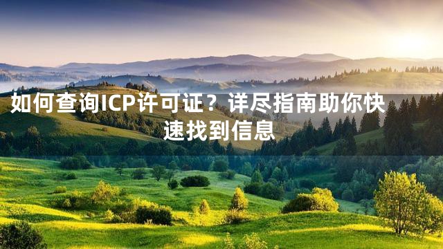 如何查询ICP许可证？详尽指南助你快速找到信息