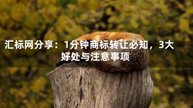 汇标网分享：1分钟商标转让必知，3大好处与注意事项
