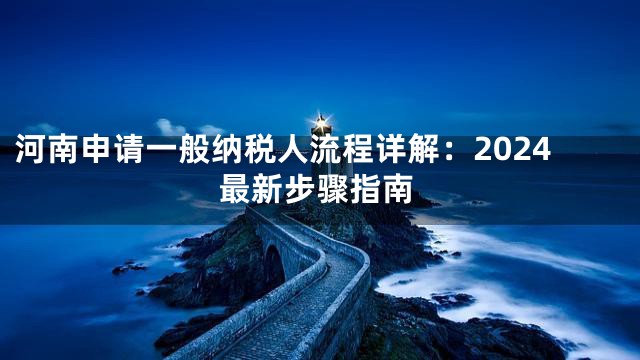 河南申请一般纳税人流程详解：2024最新步骤指南
