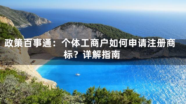 政策百事通：个体工商户如何申请注册商标？详解指南